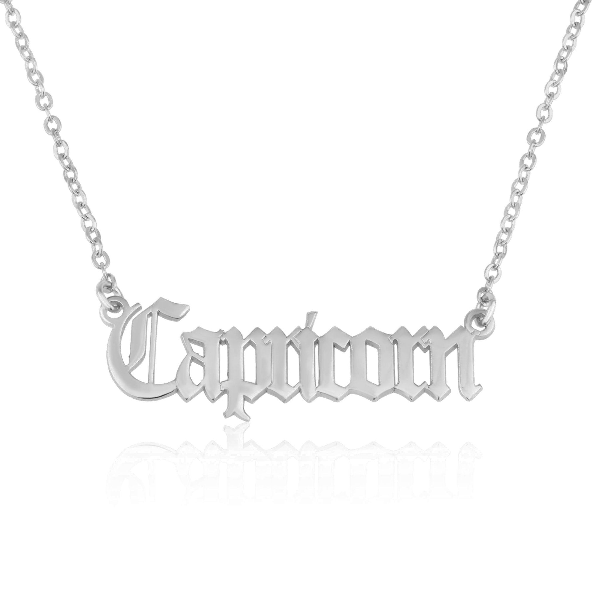 Capricorn Script Necklace La Vie Bien Capricorn Script Necklace