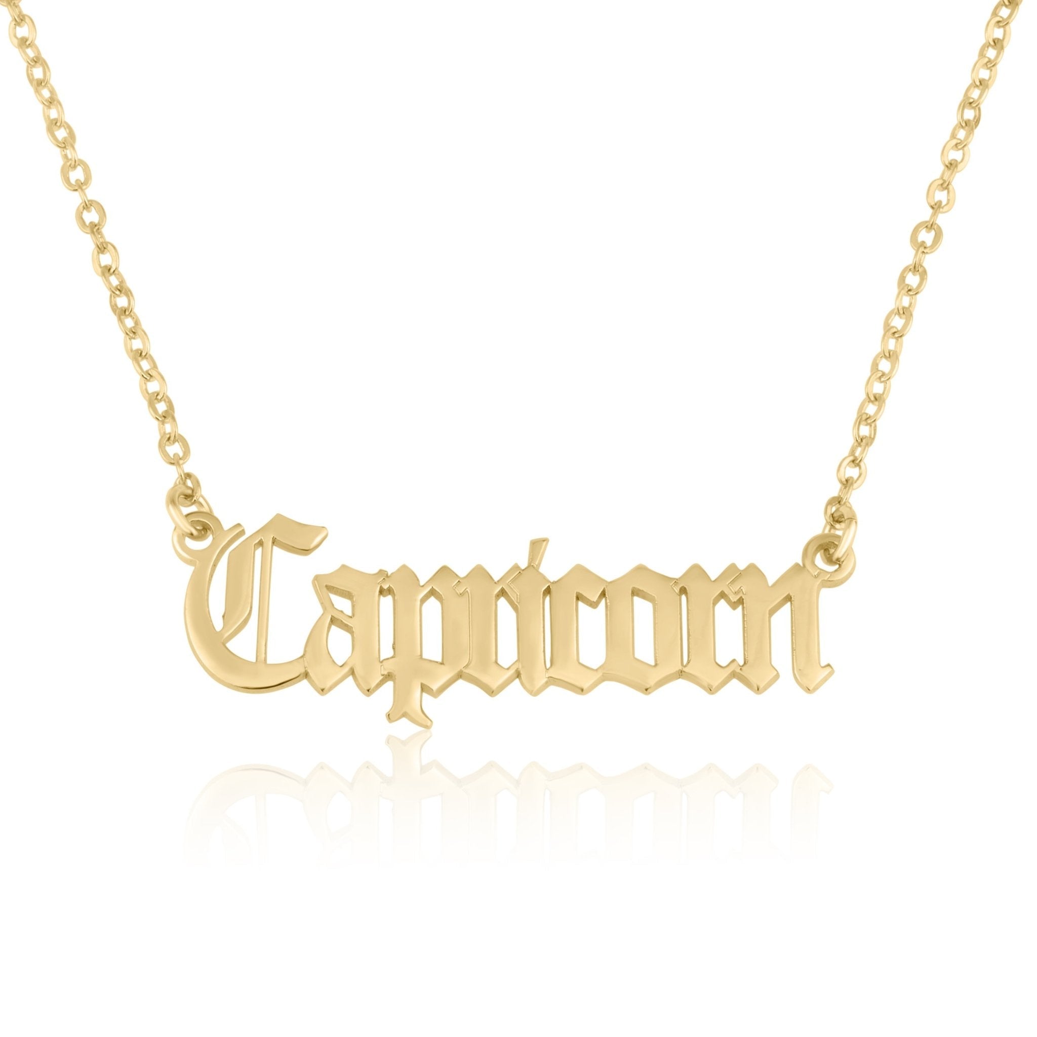 Capricorn Script Necklace La Vie Bien Capricorn Script Necklace