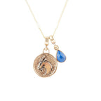 Capricorn - Zodiac Blue Lapis Golden Charm Necklace by Barse Jewelry