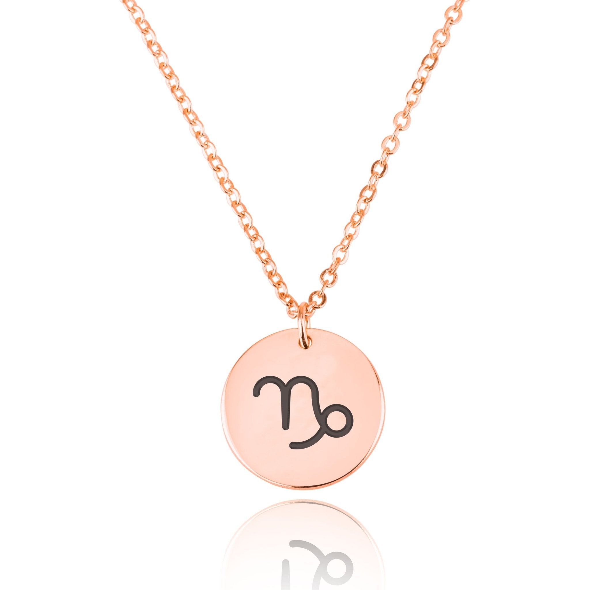 Capricorn Zodiac Sign Disk Necklace La Vie Bien Capricorn Zodiac Sign Disk Necklace