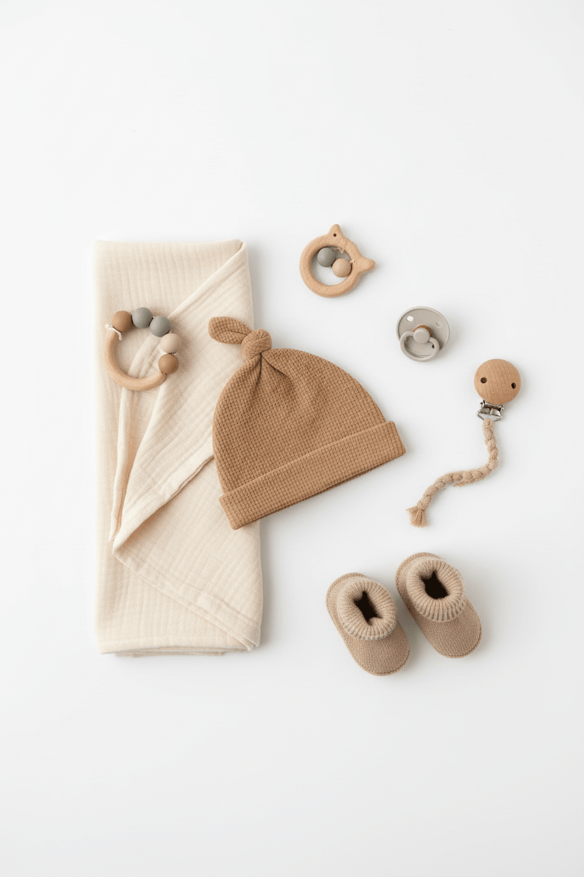 Caramel Brown Waffle Knit Newborn Baby Knot Hat La Vie Bien Caramel Brown Waffle Knit Newborn Baby Knot Hat