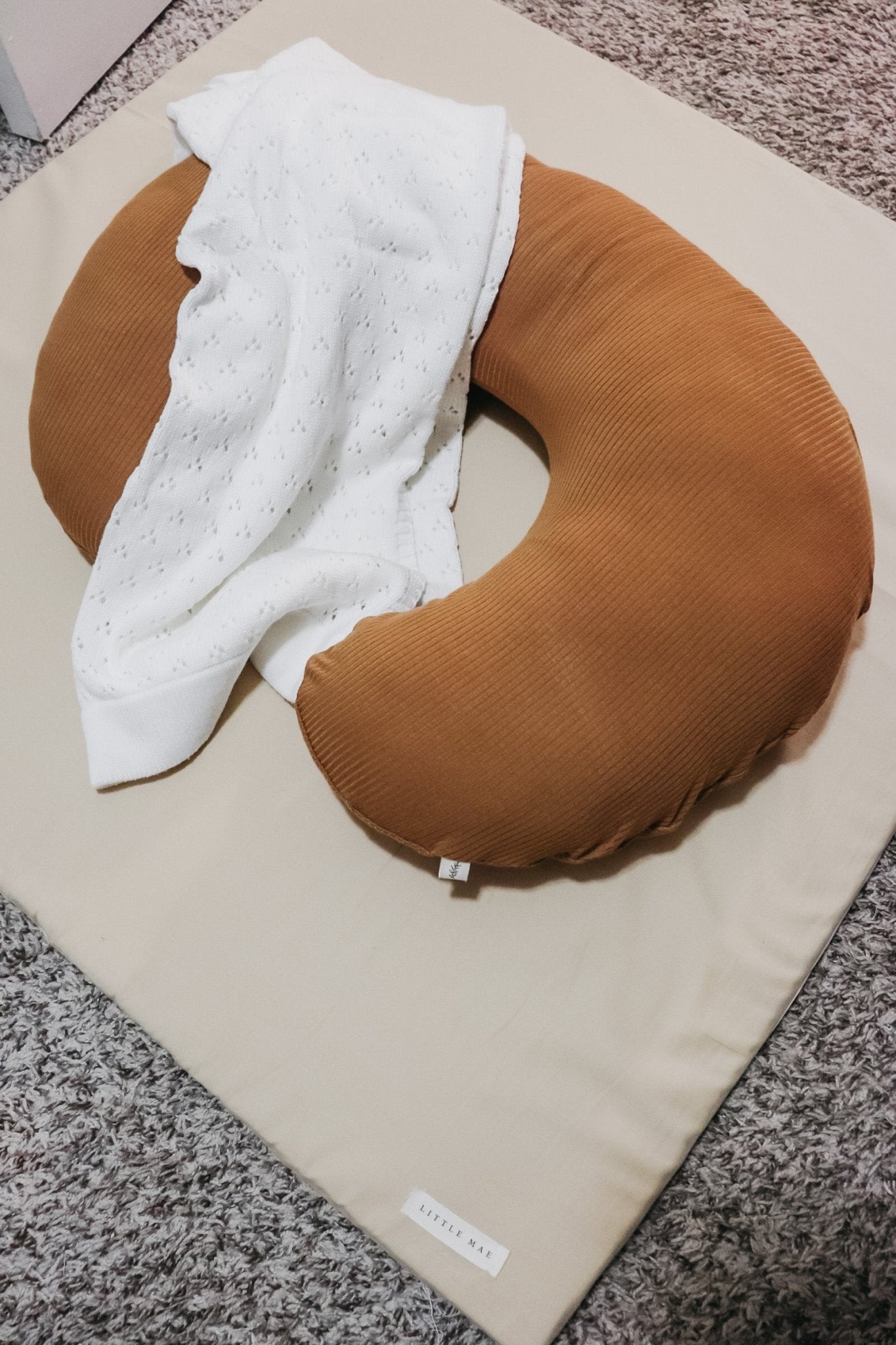 Caramel Ribbed Nursing Pillow Cover La Vie Bien Caramel Ribbed Nursing Pillow Cover