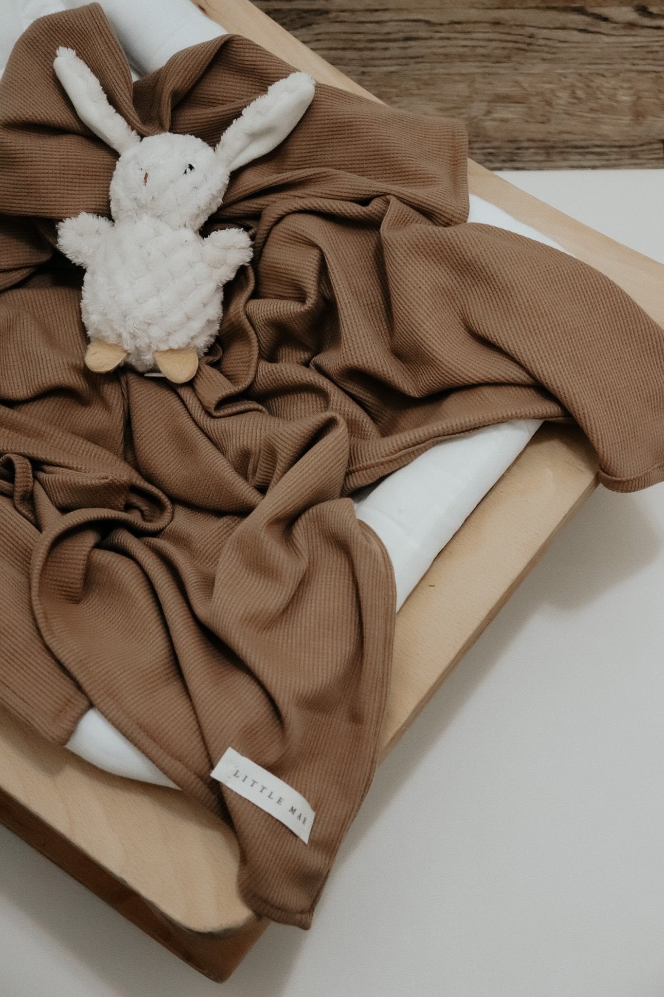 Caramel Waffle Knit Blanket La Vie Bien Caramel Waffle Knit Blanket