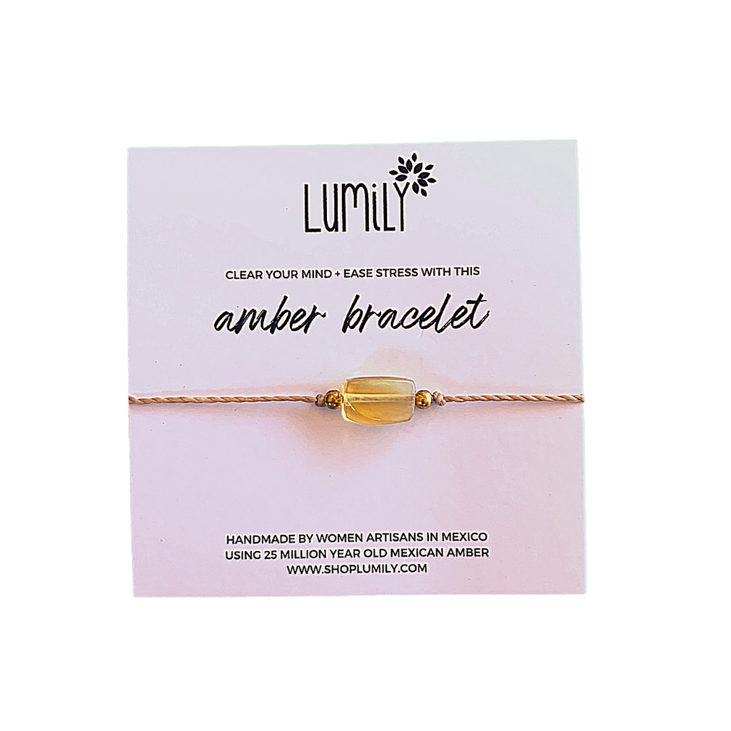 Erika Single Amber Pull String Bracelet  - Mexico