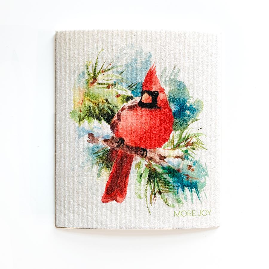 Cardinal Bird Swedish Dishcloth | Red Swedish Dishcloths La Vie Bien Cardinal Bird Swedish Dishcloth | Red