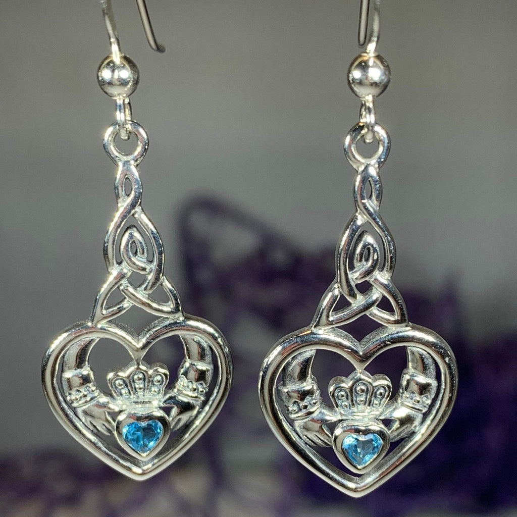 Careena Irish Claddagh Earrings in Sterling Silver Dangle Earrings La Vie Bien Careena Irish Claddagh Earrings in Sterling Silver