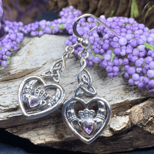 Careena Irish Claddagh Earrings in Sterling Silver Dangle Earrings La Vie Bien Careena Irish Claddagh Earrings in Sterling Silver
