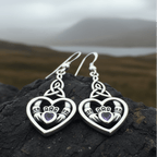 Careena Irish Claddagh Earrings in Sterling Silver Dangle Earrings La Vie Bien Careena Irish Claddagh Earrings in Sterling Silver