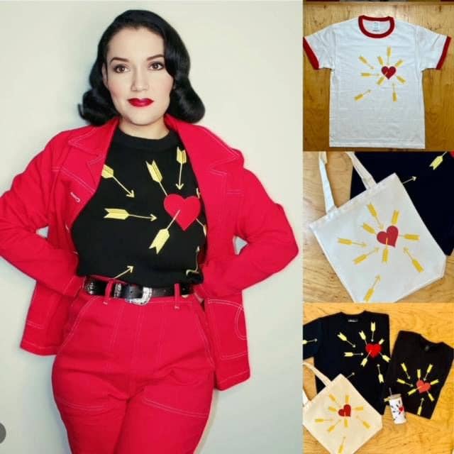 Carefree Black Sweater with Heart and Arrows Illustration [Available in S - L]