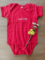 Cariño (sweetheart ) Spanish embroidered Spanish Baby jersey bodysuit, minimalist baby clothing gifts Baby bodysuit La Vie Bien Cariño (sweetheart ) Spanish embroidered Spanish Baby jersey bodysuit, minimalist baby clothing gifts