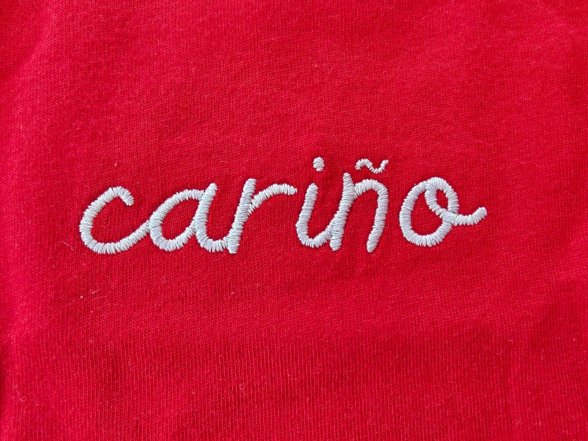 Cariño (sweetheart ) Spanish embroidered Spanish Baby jersey bodysuit, minimalist baby clothing gifts Baby bodysuit La Vie Bien Cariño (sweetheart ) Spanish embroidered Spanish Baby jersey bodysuit, minimalist baby clothing gifts
