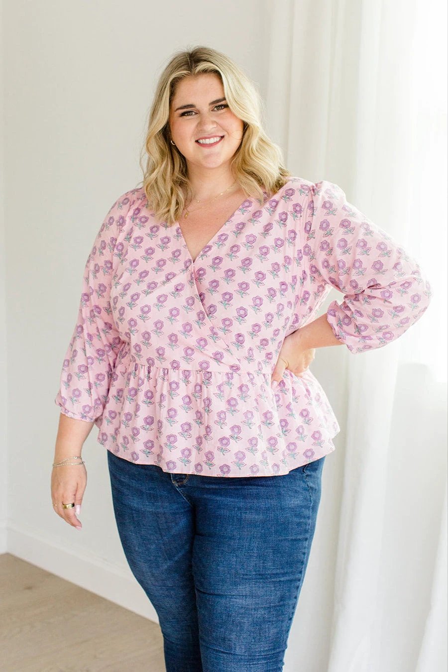 The Frances Top in Blush Haze by Carla Kiley Collection