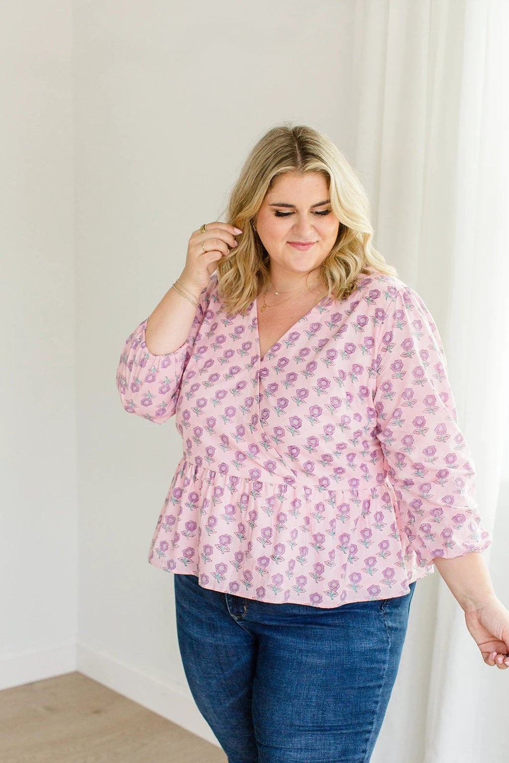 The Frances Top in Blush Haze by Carla Kiley Collection