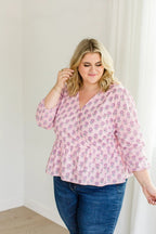 The Frances Top in Blush Haze by Carla Kiley Collection