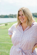 The Christine Shirt Dress in Lavender Taffy by Carla Kiley Collection
