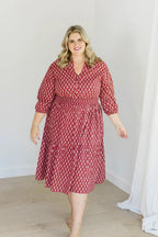 The Francesca Midi Dress in Spiced Merlot by Carla Kiley Collection