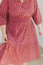 The Francesca Midi Dress in Spiced Merlot by Carla Kiley Collection