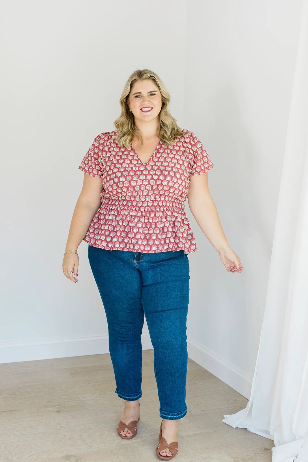 The Judy Top in Crimson Grove by Carla Kiley Collection