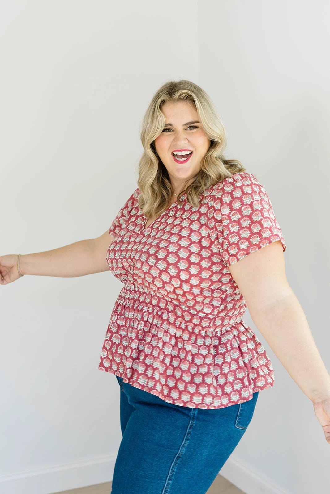 The Judy Top in Crimson Grove by Carla Kiley Collection