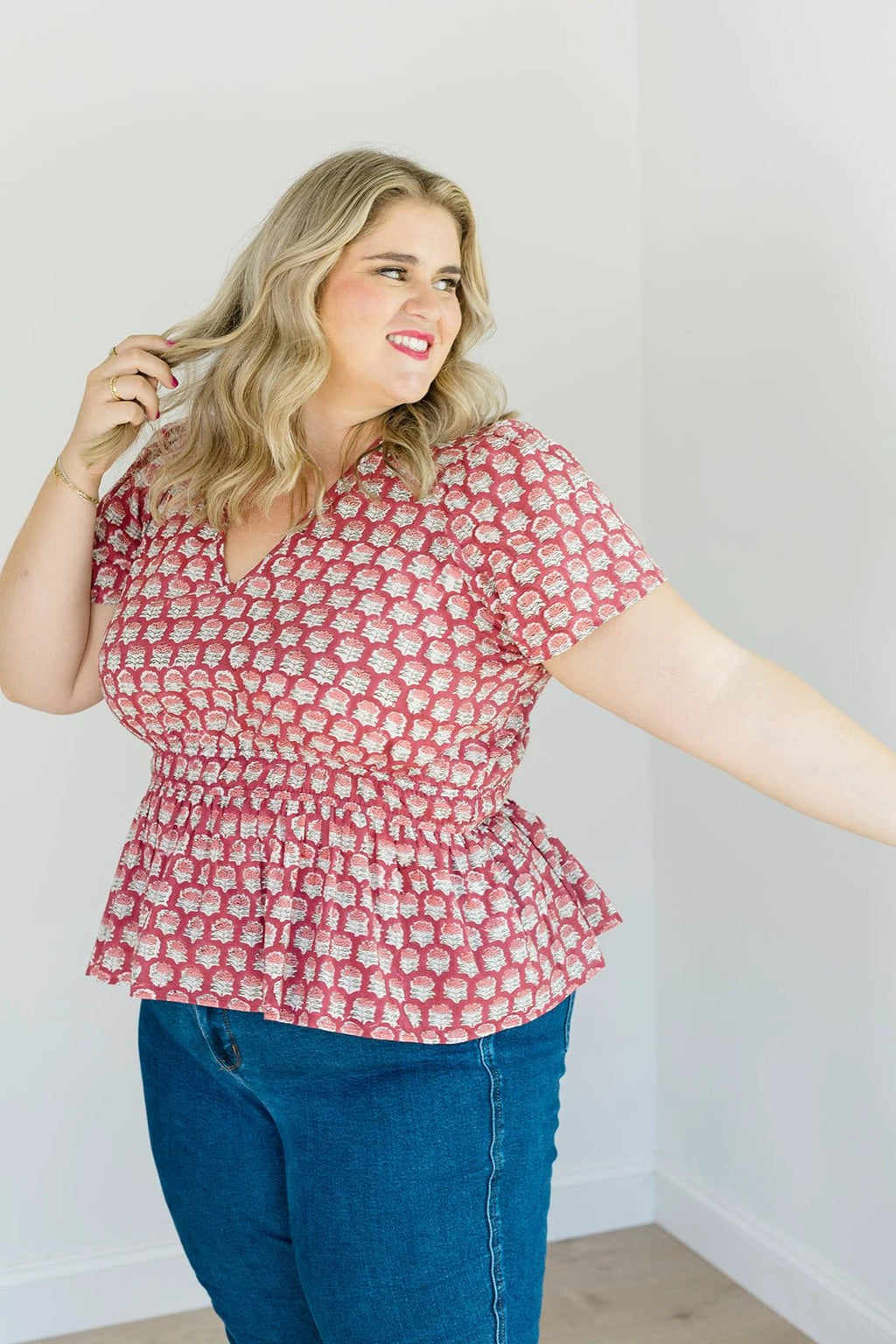 The Judy Top in Crimson Grove by Carla Kiley Collection