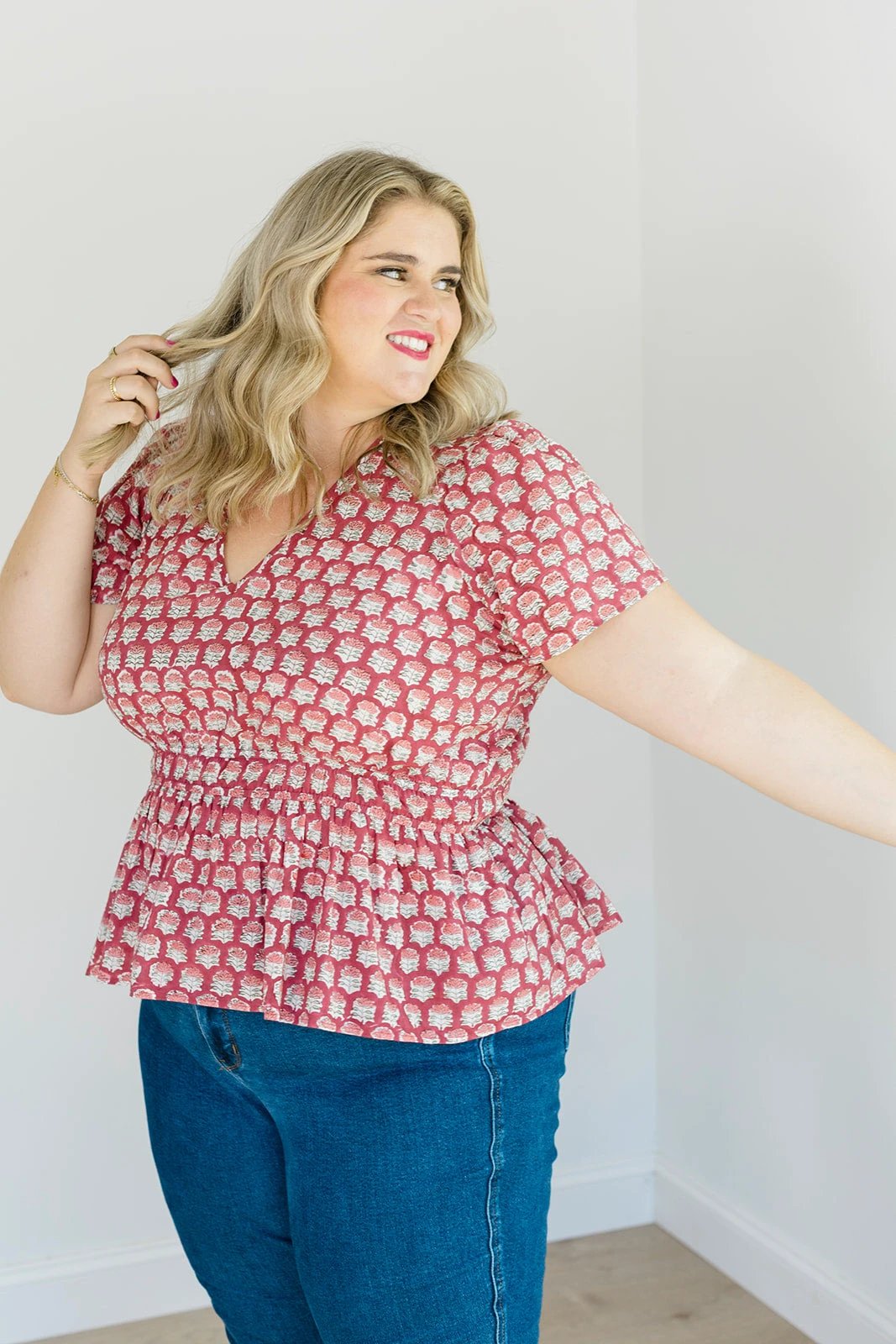 The Judy Top in Crimson Grove by Carla Kiley Collection