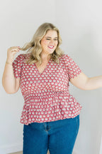 The Judy Top in Crimson Grove by Carla Kiley Collection