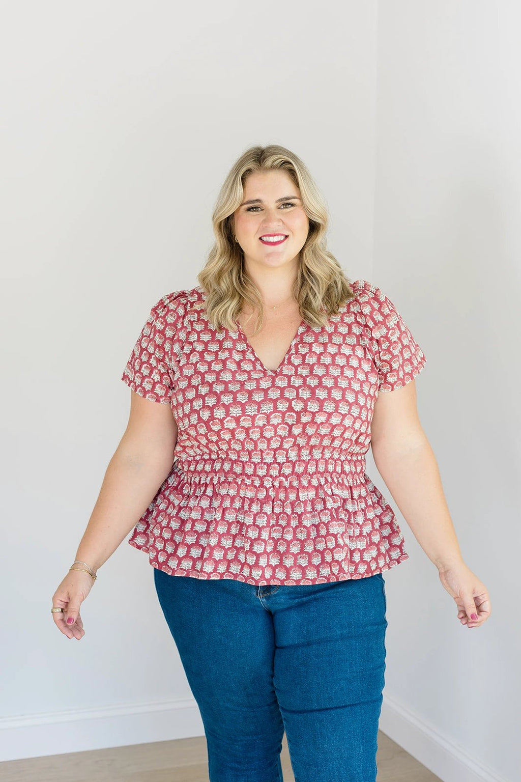 The Judy Top in Crimson Grove by Carla Kiley Collection