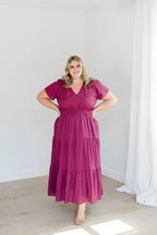 The Sarah Maxi Dress in Sugar Plum Dobby by Carla Kiley Collection