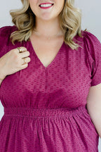 The Sarah Maxi Dress in Sugar Plum Dobby by Carla Kiley Collection