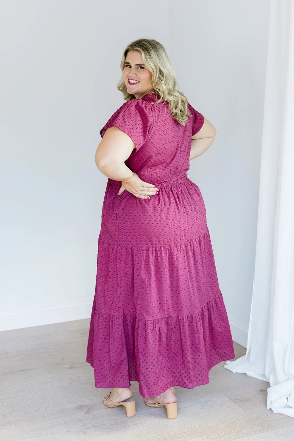 The Sarah Maxi Dress in Sugar Plum Dobby by Carla Kiley Collection