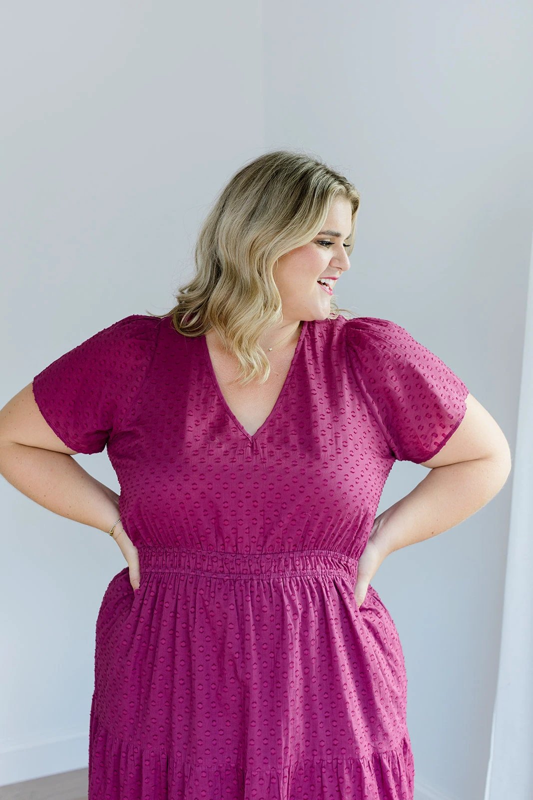 The Sarah Maxi Dress in Sugar Plum Dobby by Carla Kiley Collection