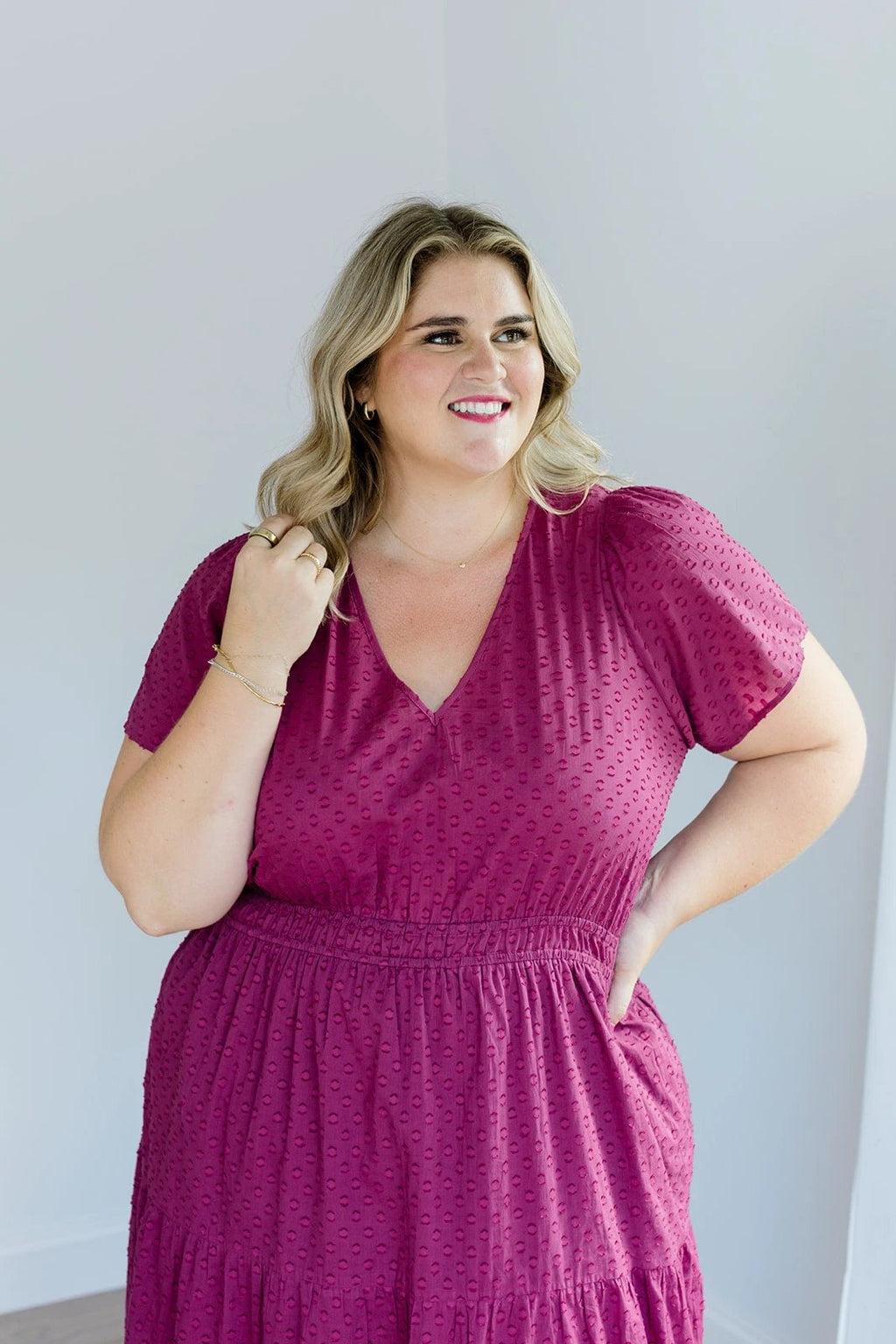 The Sarah Maxi Dress in Sugar Plum Dobby by Carla Kiley Collection