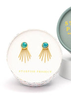 Caroline Emperor Stone Stud & Fringe Earrings by Ethical Trade Co
