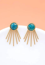Caroline Emperor Stone Stud & Fringe Earrings by Ethical Trade Co