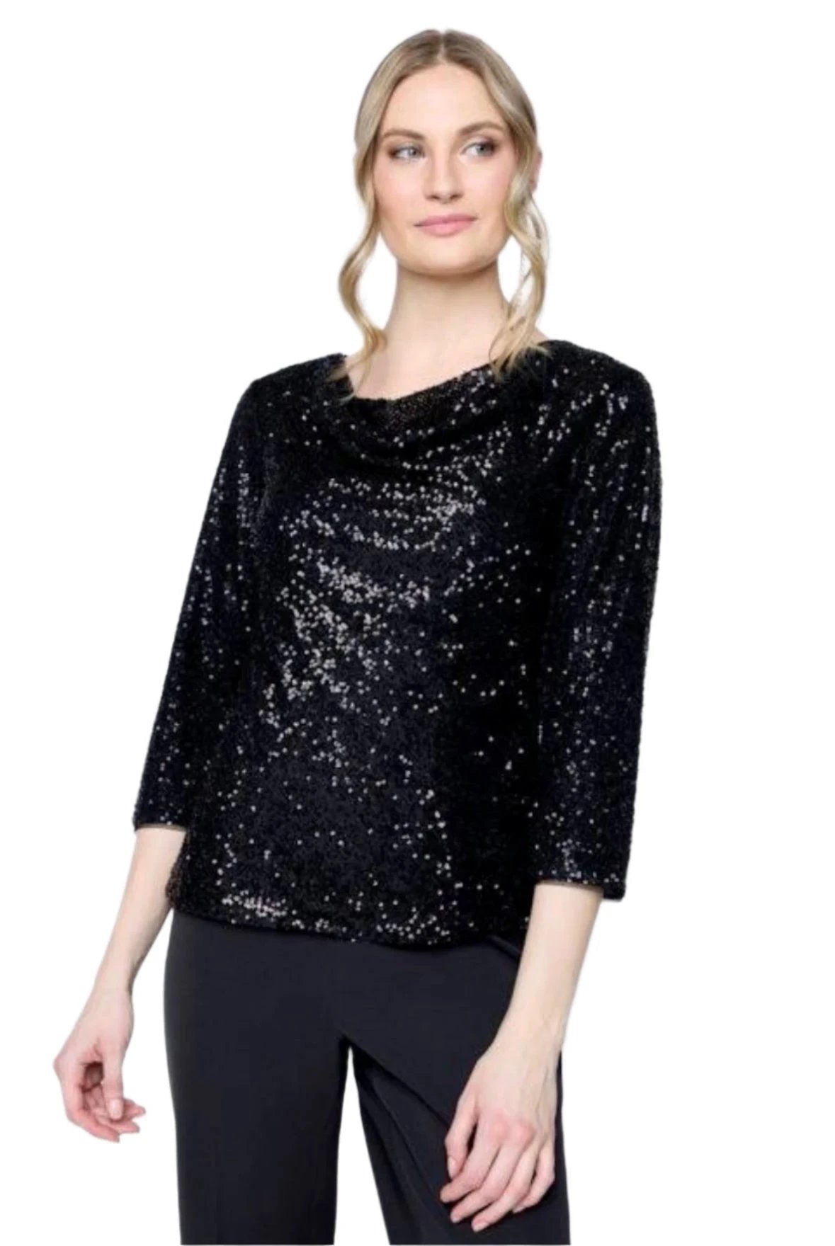 Carre Noir Sequin Shimmer Top 6651 by The Strawberry Shop