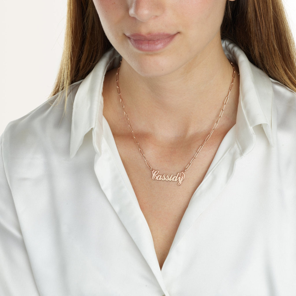 Carrie Paperclip Name Necklace La Vie Bien Carrie Paperclip Name Necklace