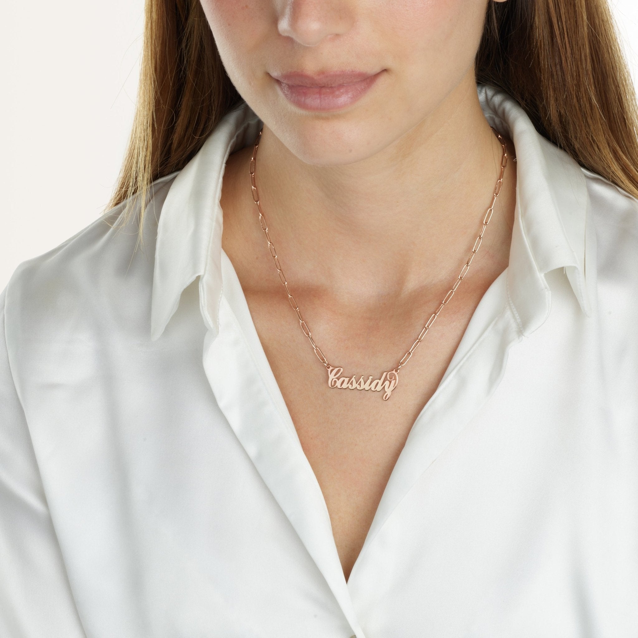 Carrie Paperclip Name Necklace La Vie Bien Carrie Paperclip Name Necklace