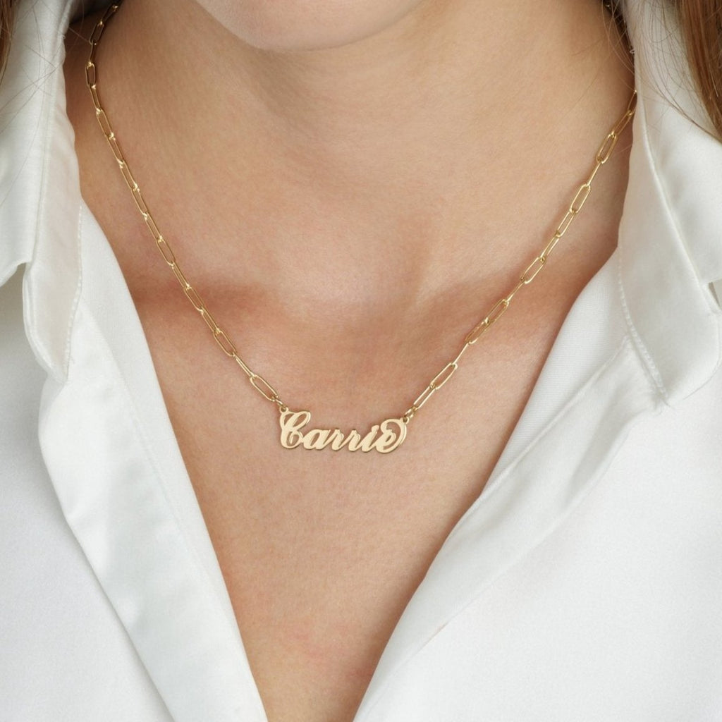 Carrie Paperclip Name Necklace La Vie Bien Carrie Paperclip Name Necklace