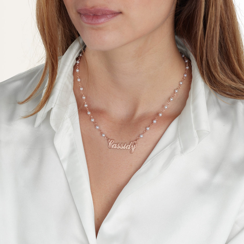 Carrie Pearl Name Necklace La Vie Bien Carrie Pearl Name Necklace