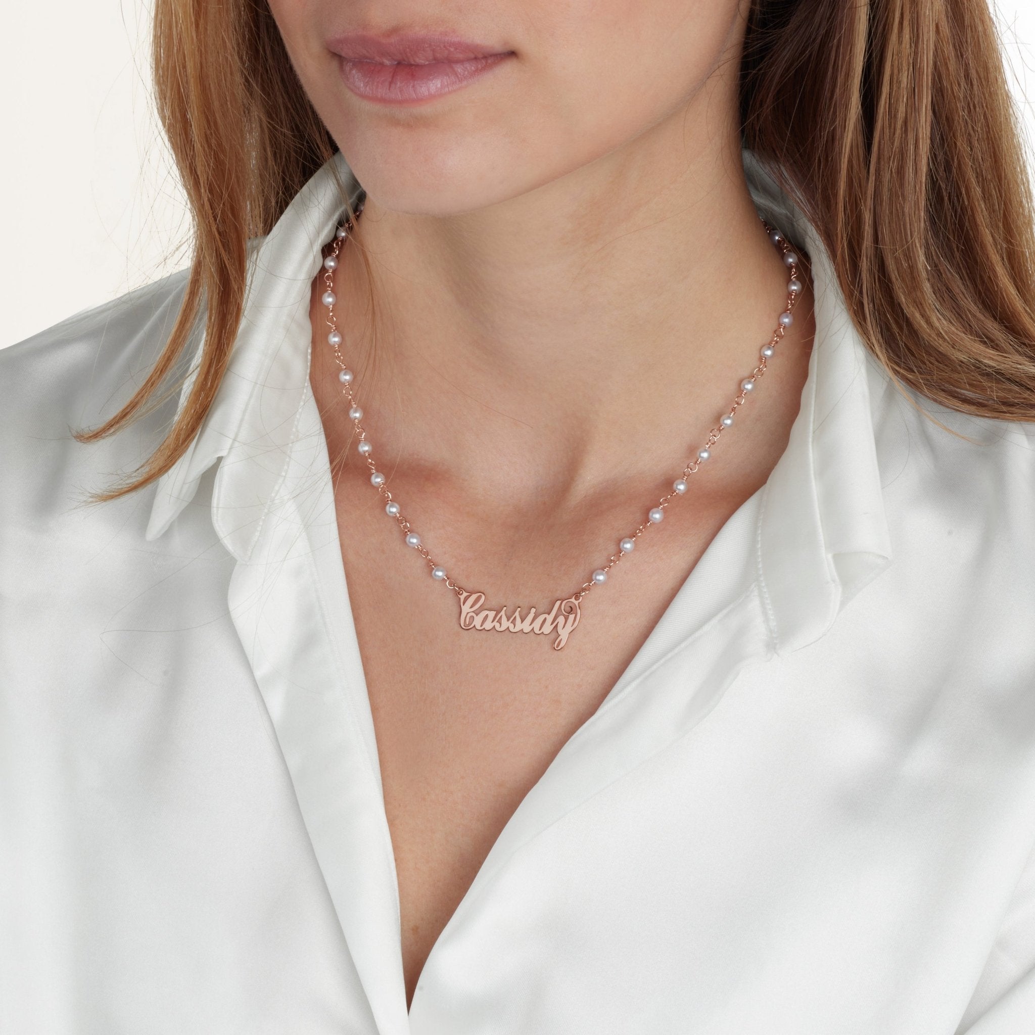 Carrie Pearl Name Necklace La Vie Bien Carrie Pearl Name Necklace