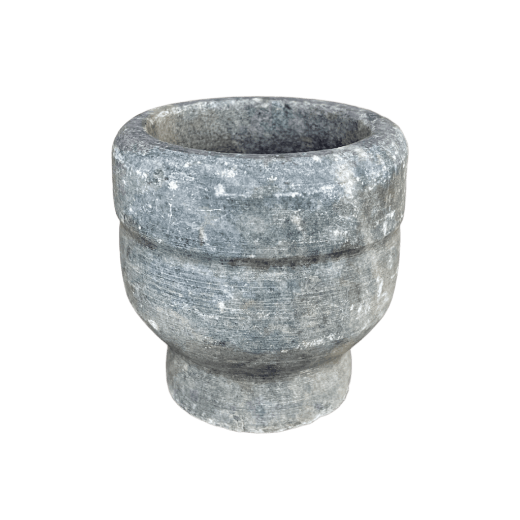 Carved Stone Pedestal Bowl