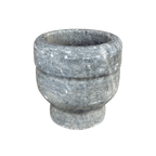 Carved Stone Pedestal Bowl