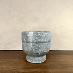 Carved Stone Pedestal Bowl