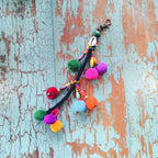 Cascade Pom Pom Keychain | Handmade Zipper Pull with Beads and Bells | Thailand Zipper Pulls La Vie Bien Cascade Pom Pom Keychain | Handmade Zipper Pull with Beads and Bells | Thailand