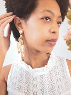 Cascading Leaf Statement Earrings by Ash & Rose