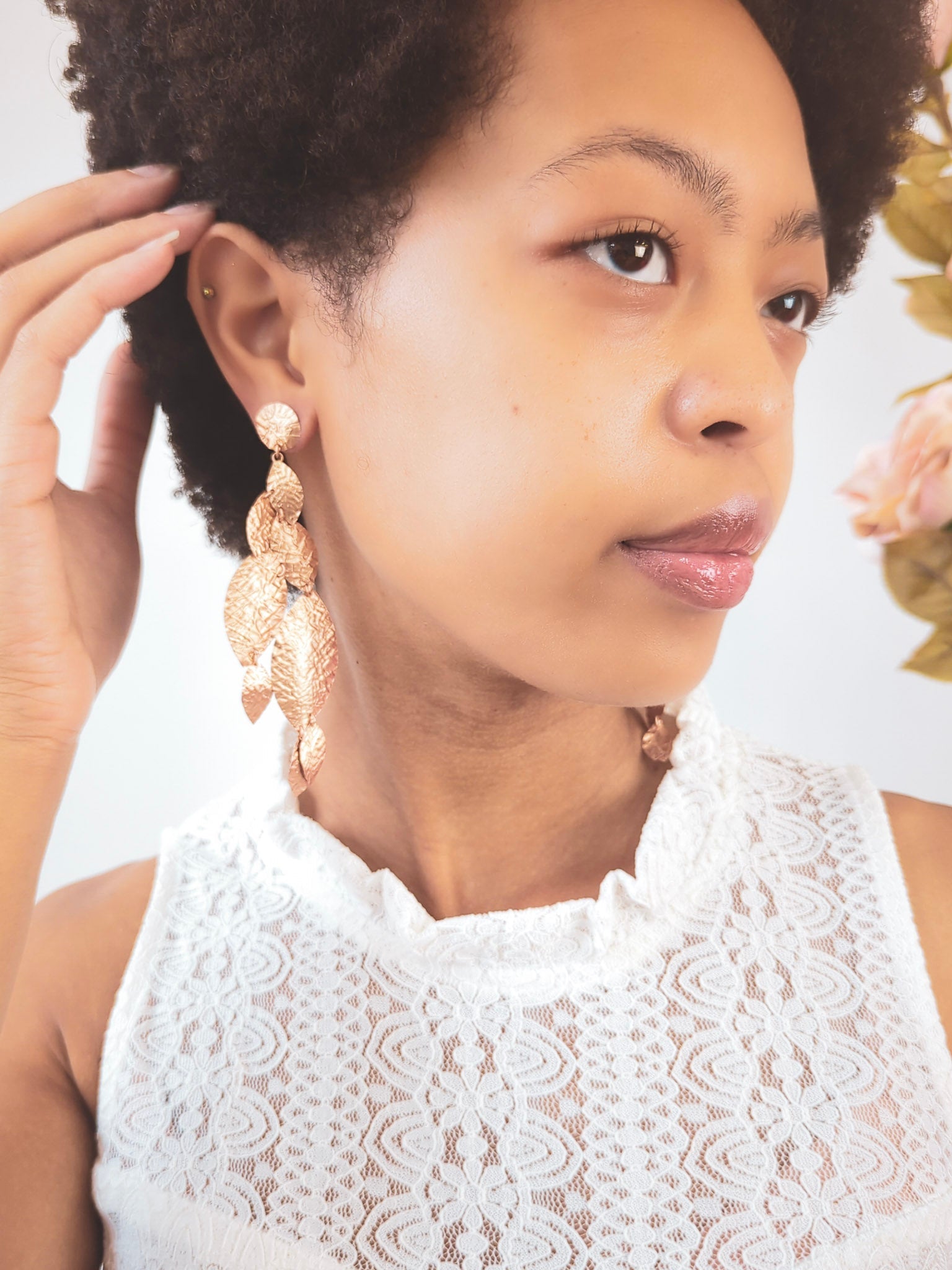 Cascading Leaf Statement Earrings