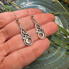 Cassiopeia Celtic Moon Earrings in Sterling Silver Dangle Earrings La Vie Bien Cassiopeia Celtic Moon Earrings in Sterling Silver