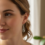 Cassiopeia Celtic Moon Earrings in Sterling Silver Dangle Earrings La Vie Bien Cassiopeia Celtic Moon Earrings in Sterling Silver