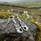 Cassiopeia Celtic Moon Earrings in Sterling Silver Dangle Earrings La Vie Bien Cassiopeia Celtic Moon Earrings in Sterling Silver