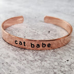 CAT BABE Stacking Cuff Bracelet Stamped Cuffs La Vie Bien CAT BABE Stacking Cuff Bracelet